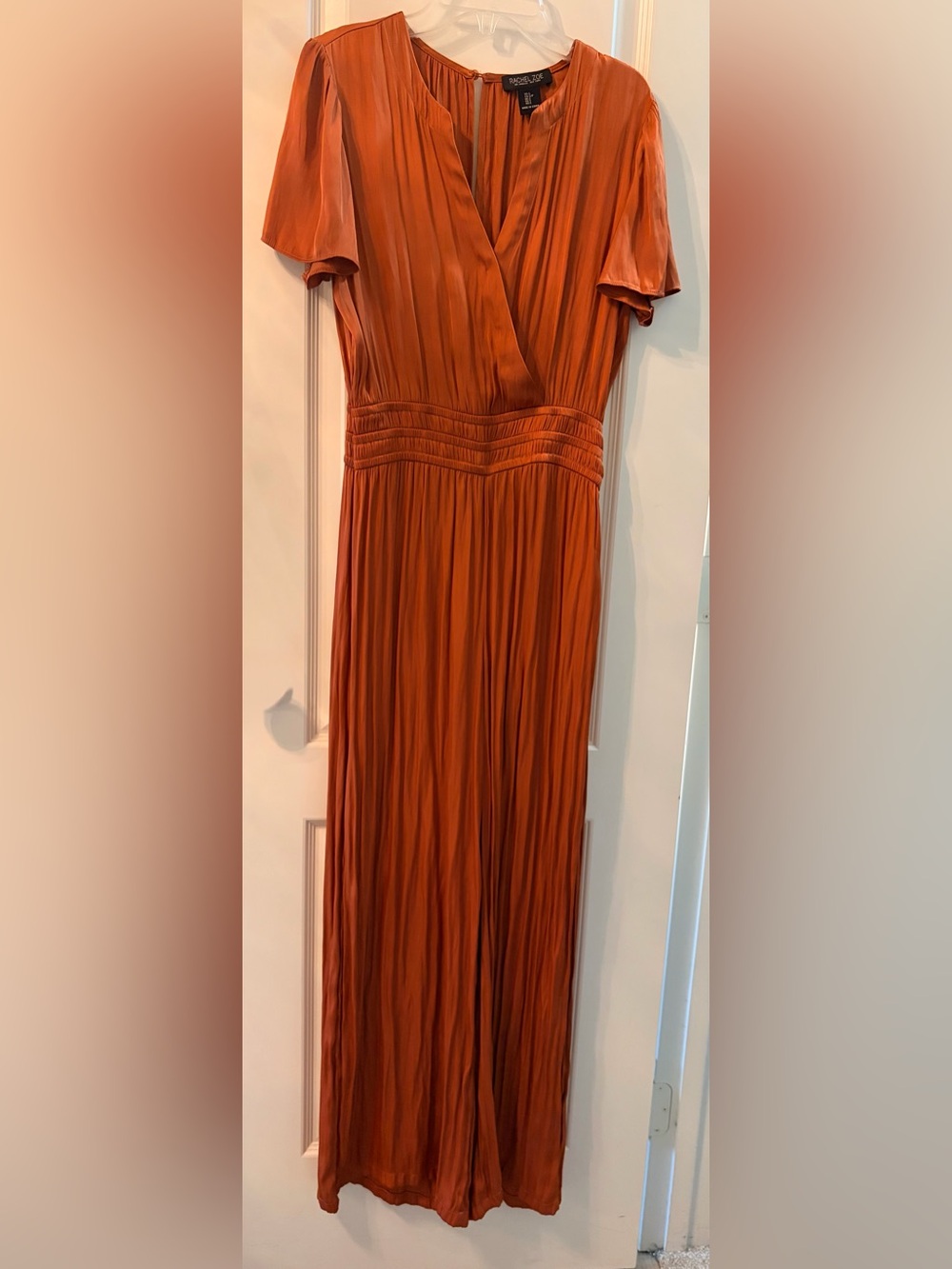 Rachel Zoe Satin Feel Pink/Orange (Rose) Flowy Onesie Jumpsuit, S